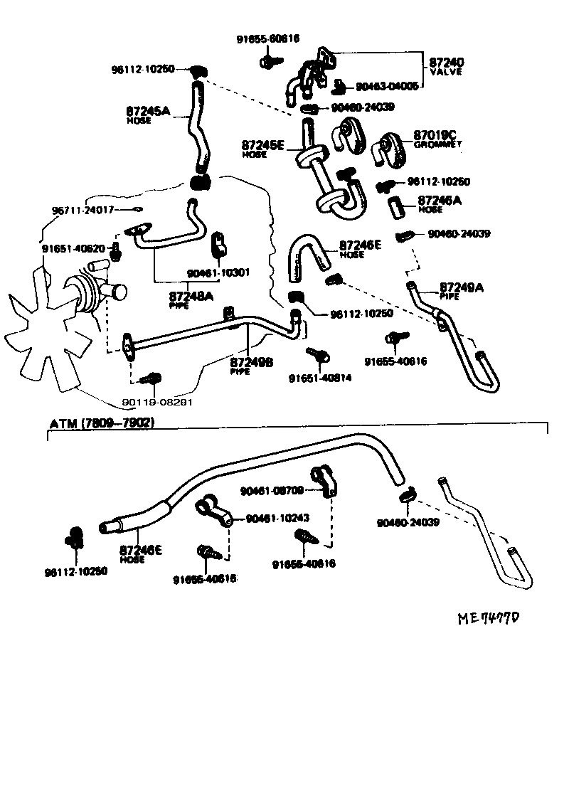 Toyota 87209-20280 HOSE, HEATER WATER, INLET E