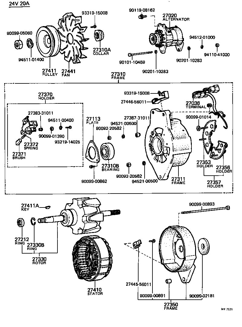 27310-56070 FRAME ASSY, DRIVE END, ALTERNATOR product image