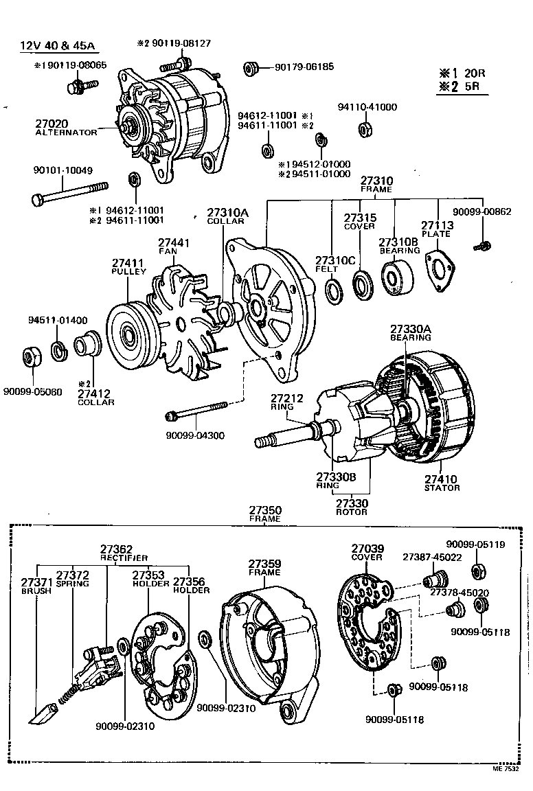 27310-56070 FRAME ASSY, DRIVE END, ALTERNATOR product image