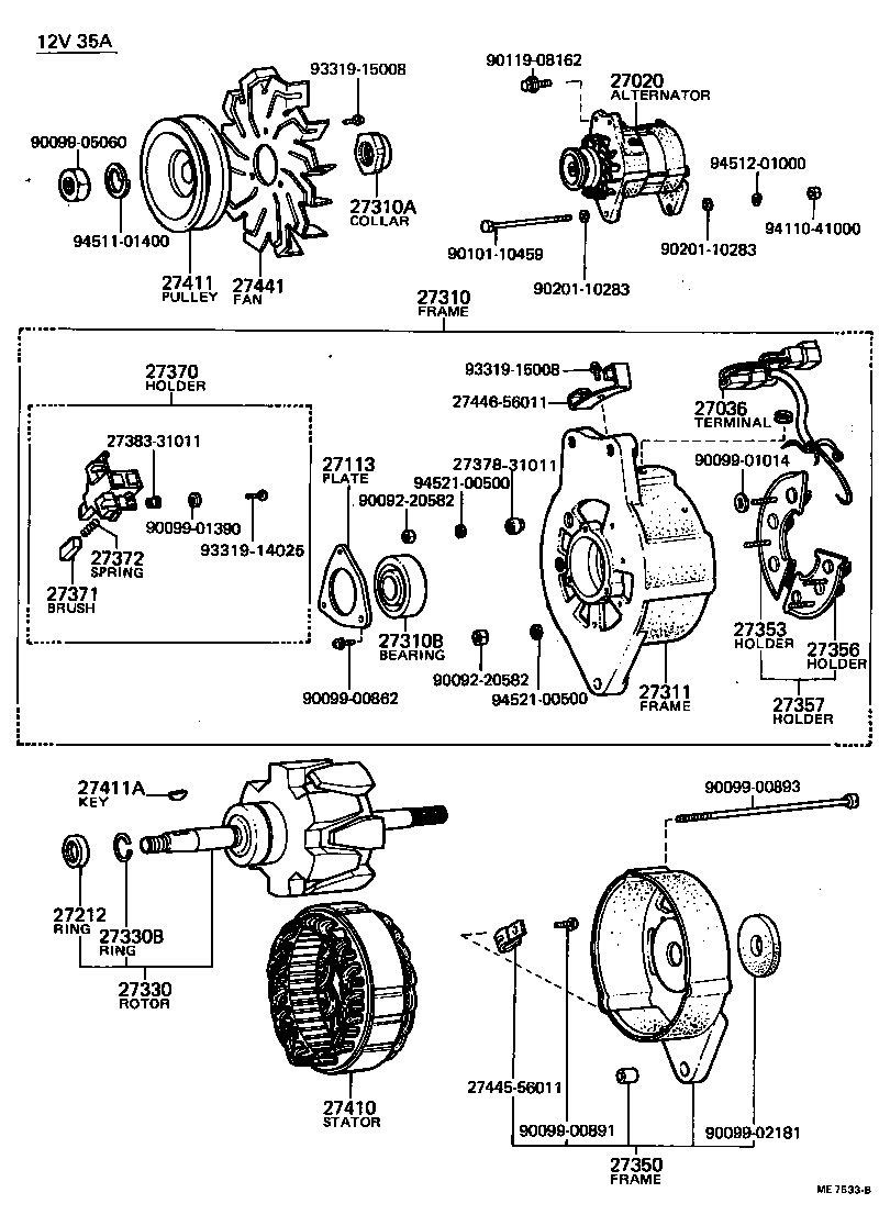 27310-56070 FRAME ASSY, DRIVE END, ALTERNATOR product image