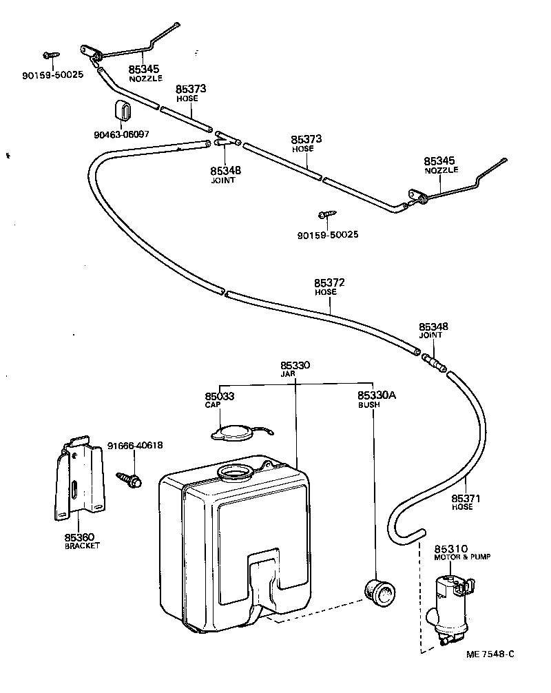 90446-06001 HOSE, WINDSHIELD WASHER (FROM MOTOR TO JOINT) product image