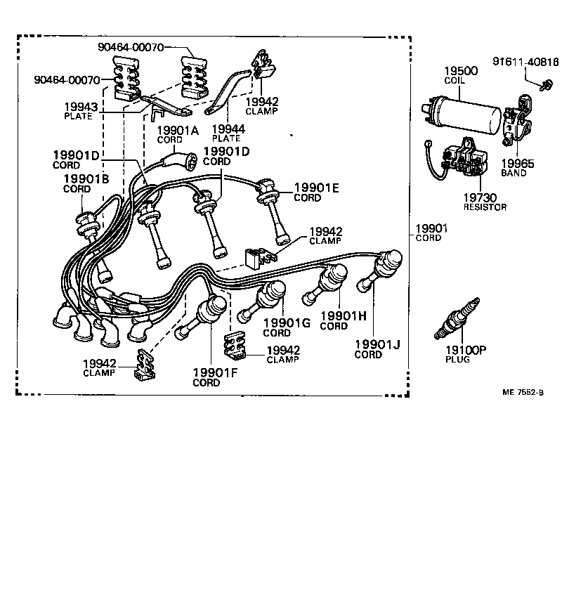 19944-51010 PLATE, RESISTIVE CORD CLAMP SUPPORT, NO.2 product image