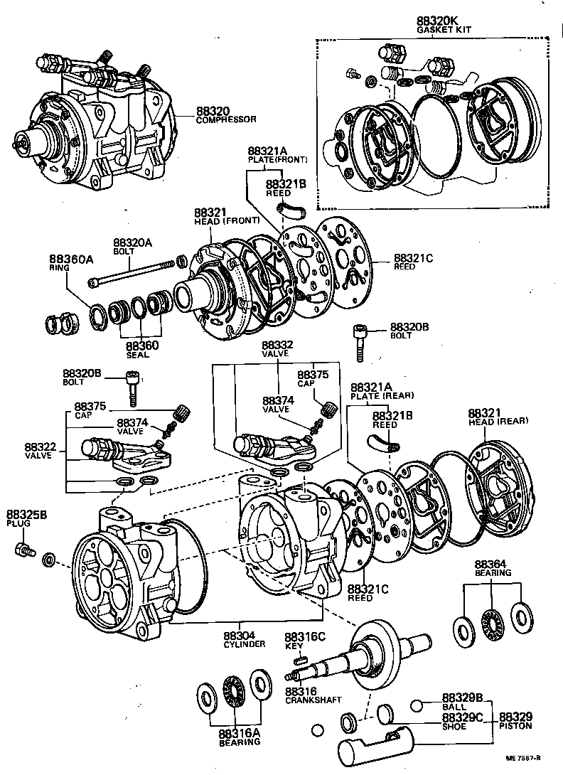 04881-22030 GASKET KIT, COOLER COMPRESSOR OVERHAUL product image