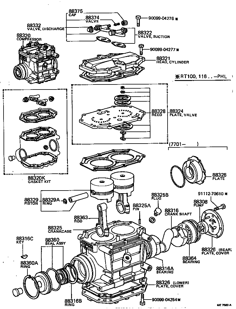 88316-12050 CRANKSHAFT, COOLER COMPRESSOR product image