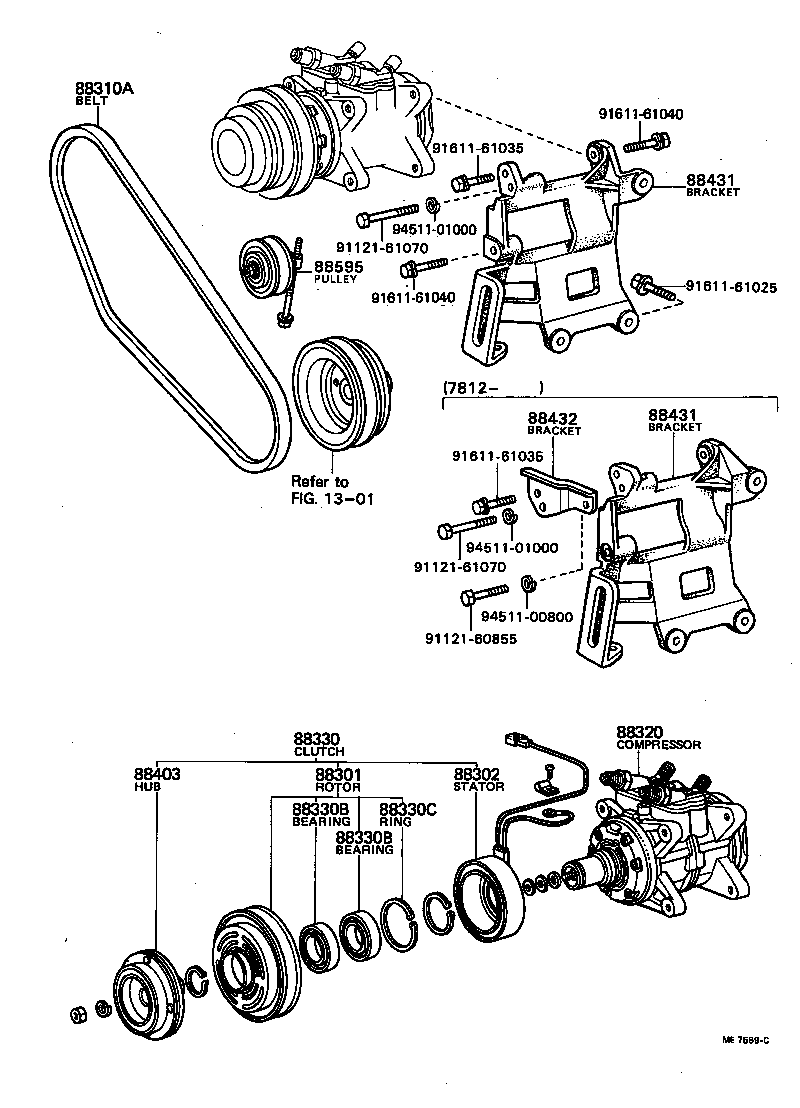 88431-28030 BRACKET, COMPRESSOR MOUNTING, NO.3 product image