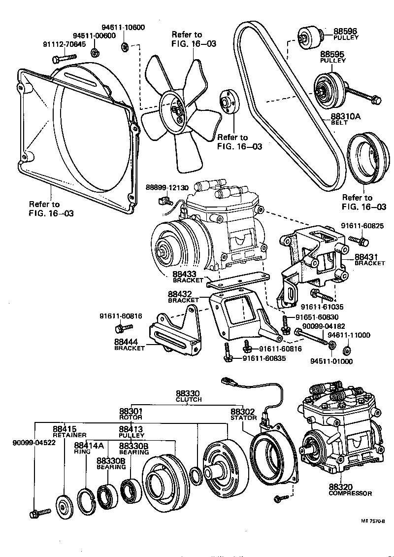 88431-28030 BRACKET, COMPRESSOR MOUNTING, NO.3 product image