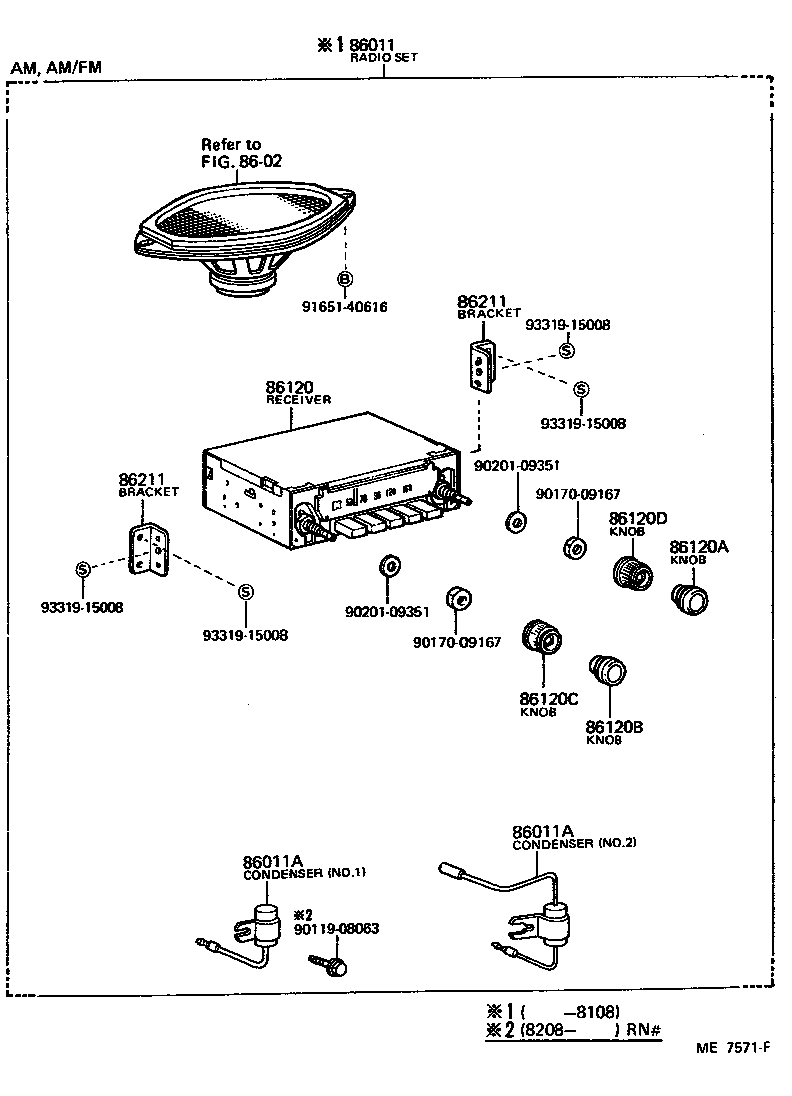 Toyota 86124-95A00 KNOB, RADIO RECEIVER TUNING, NO.2