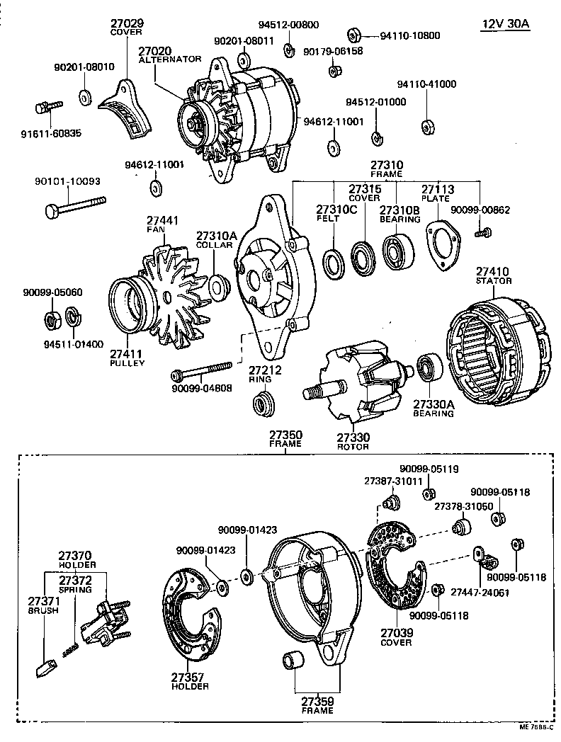27020-15022 ALTERNATOR ASSY product image
