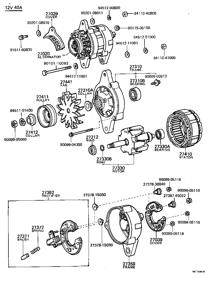 27020-15022 ALTERNATOR ASSY product image