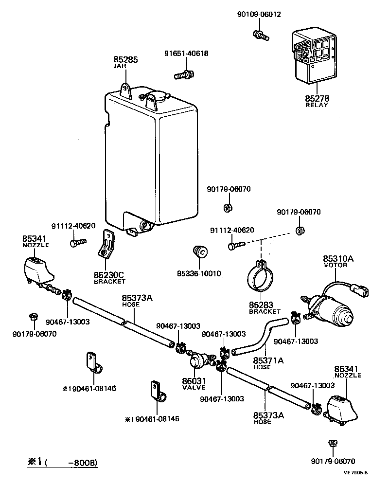 85361-16031 BRACKET ASSY, HEADLAMP CLEANER product image