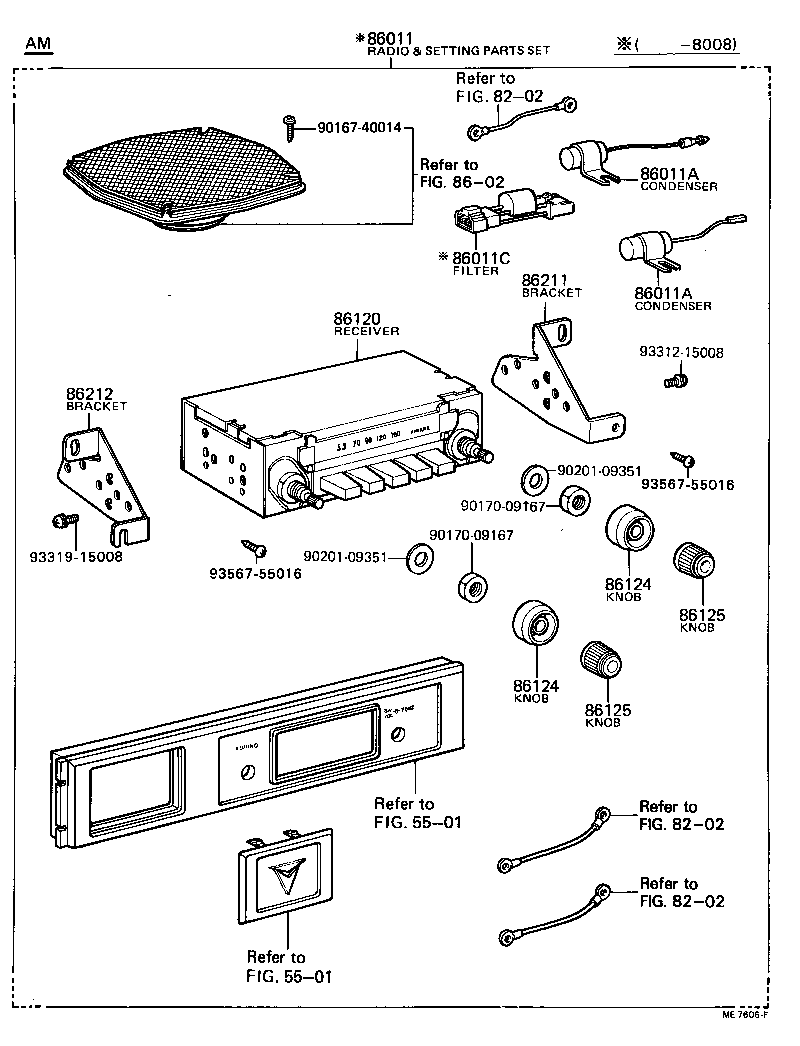 86124-14060 KNOB, RADIO RECEIVER CONTROL product image