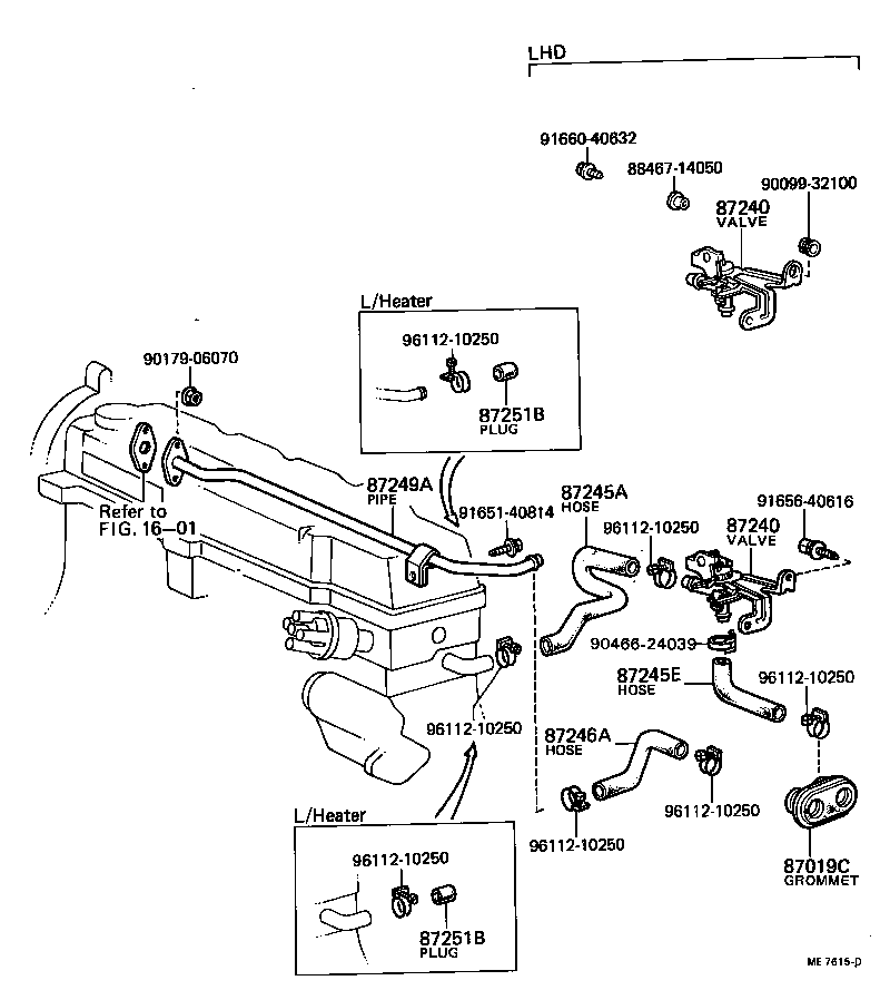 87245-16060 HOSE, HEATER WATER, OUTLET A product image