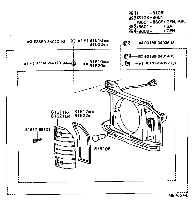 81610-92301 LAMP ASSY, PARKING & CLEARANCE, RH product image