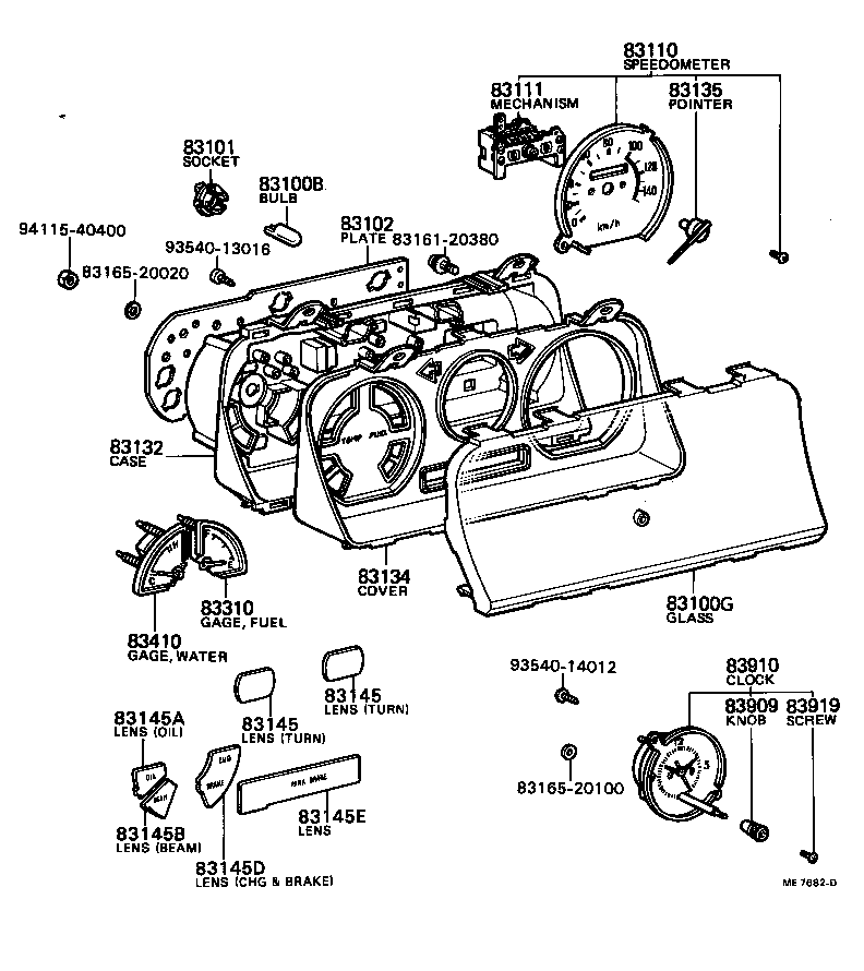 83134-89205 COVER, COMBINATION METER, NO.1 product image