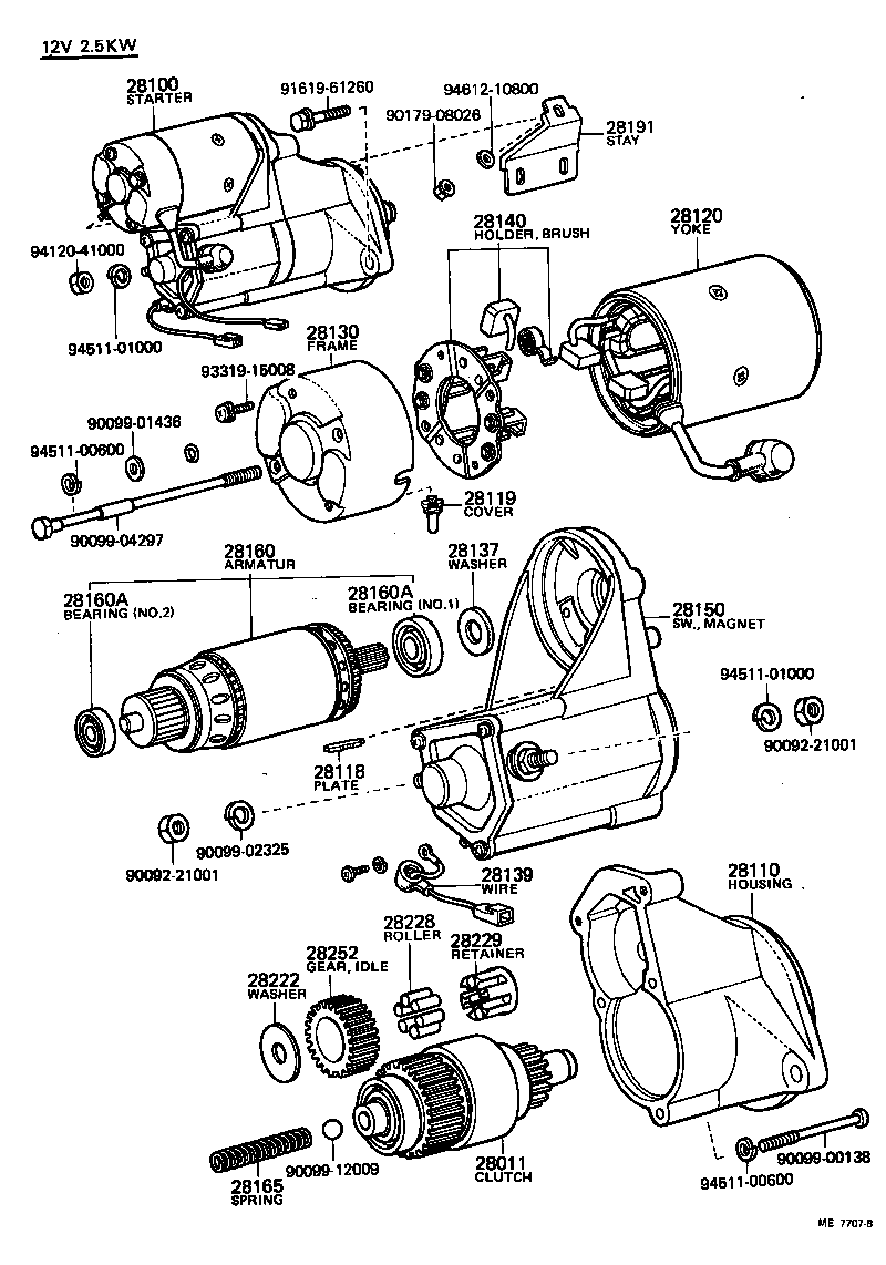28130-54010 FRAME ASSY, STARTER COMMUTATOR END product image