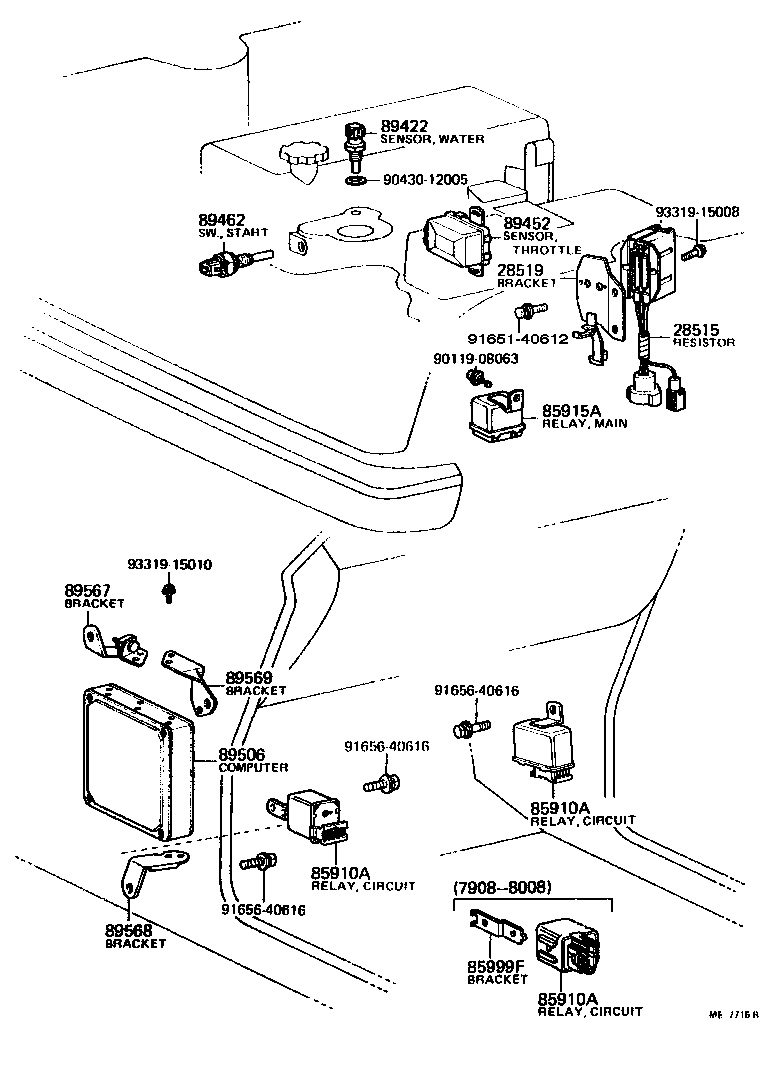 Toyota 85910-14020 RELAY ASSY, CIRCUIT OPENING (FOR EFI)