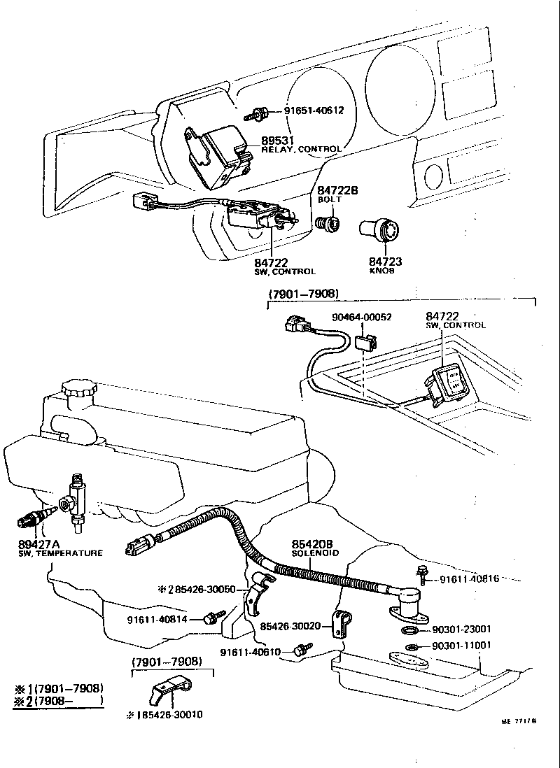 Toyota 84722-14021 SWITCH, TRANSMISSION CONTROL