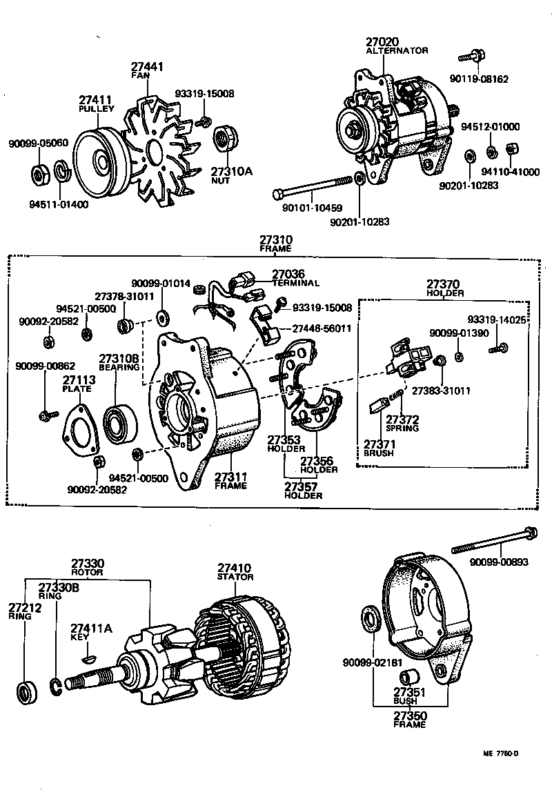 27020-46033 ALTERNATOR ASSY product image