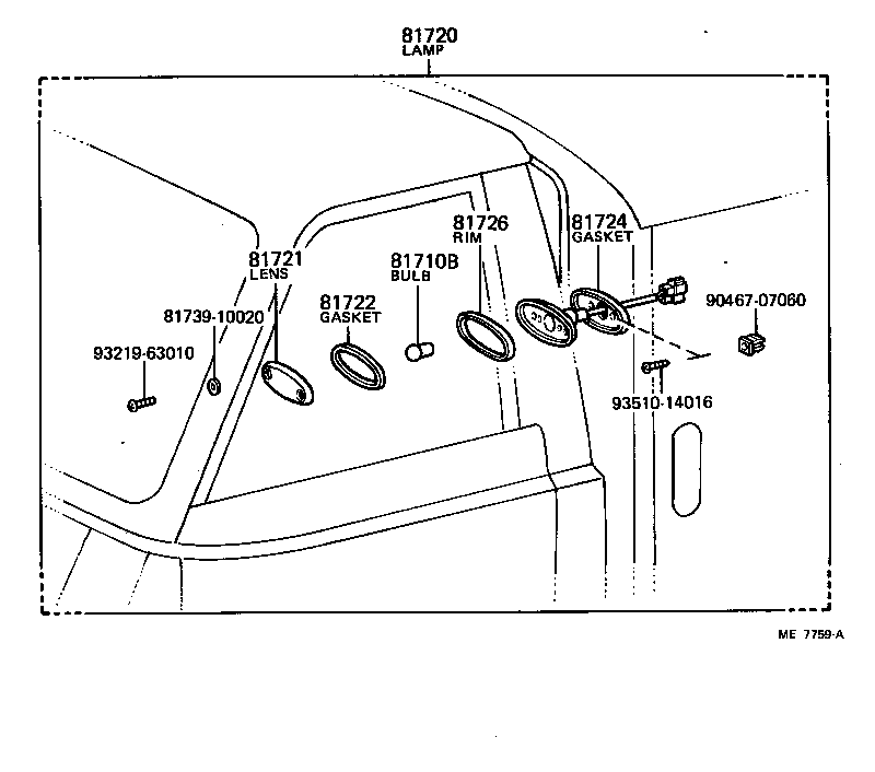 81710-39037 LAMP ASSY, FRONT MARKER, LH product image