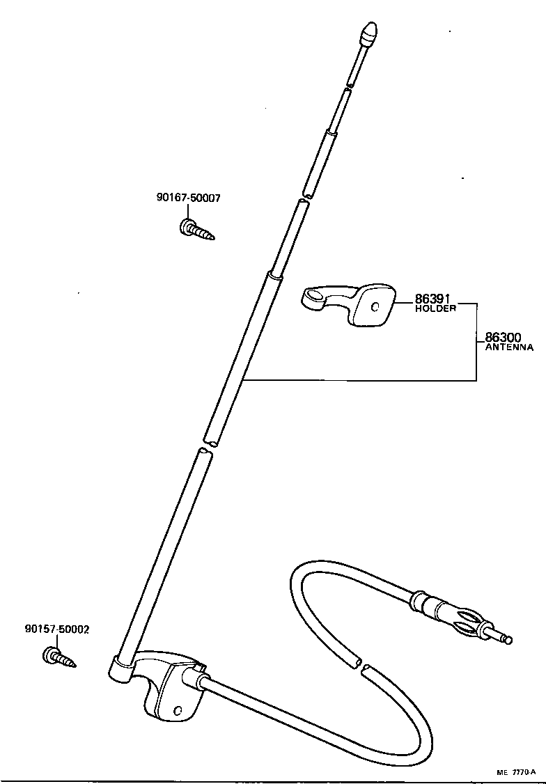 86300-95401 ANTENNA ASSY, W/HOLDER product image