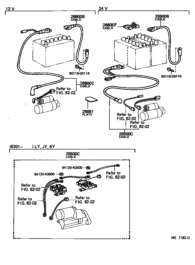 82021-95023 CABLE, BATTERY TO STARTER(FOR BATTERY TO MAIN SWITCH) product image