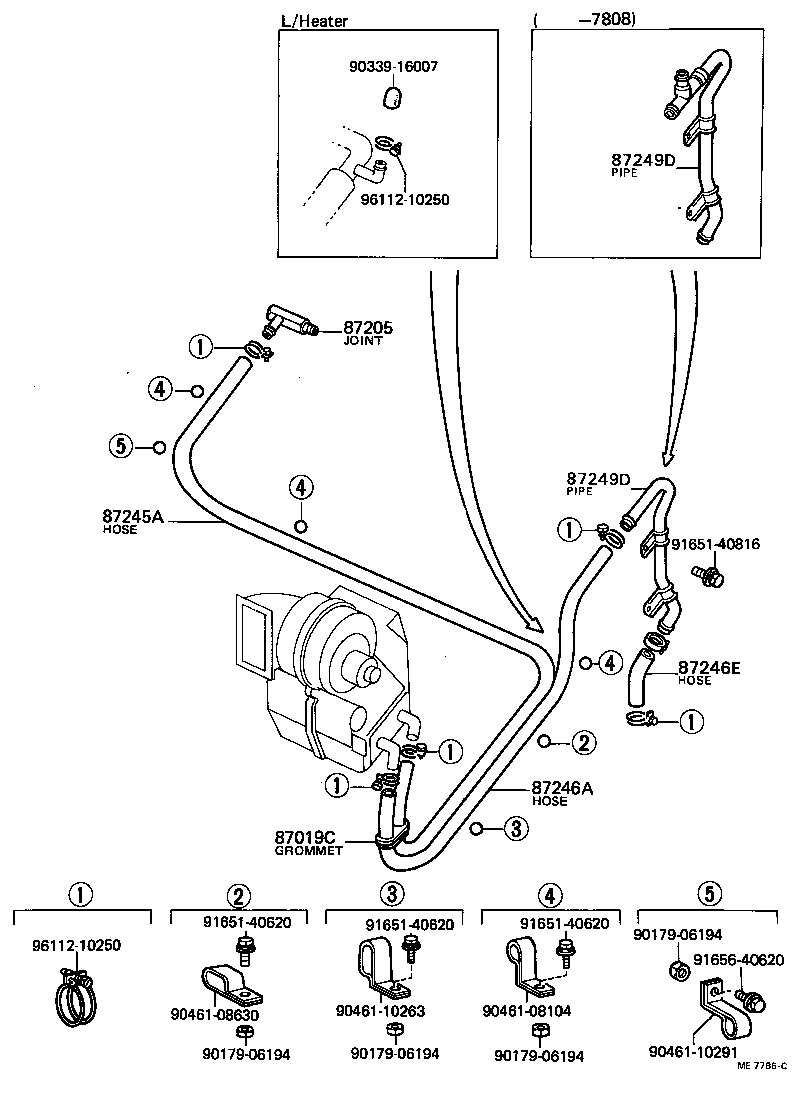 87209-36210 HOSE, REAR HEATER WATER OUTLET, E (TO ENGINE) product image