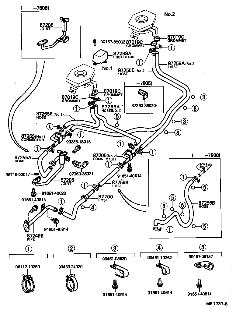 87209-36210 HOSE, REAR HEATER WATER OUTLET, E (TO ENGINE) product image