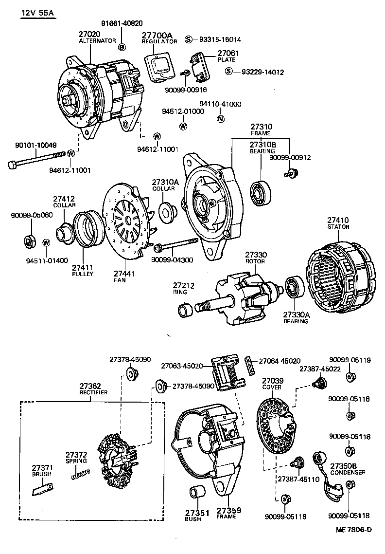 27060-34030 ALTERNATOR ASSY product image