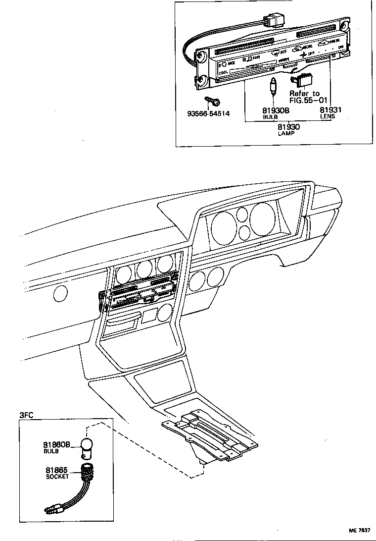 81930-22071 LAMP ASSY, HEATER CONTROL INDICATOR, NO.1 product image