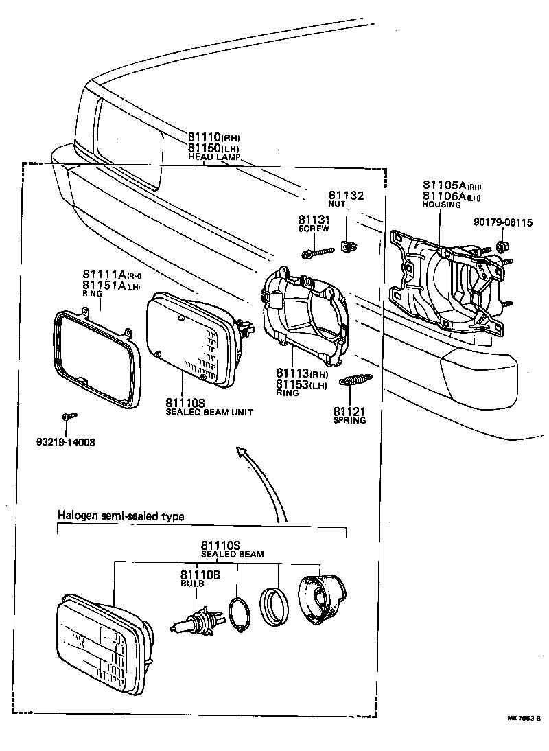 81175-12740 BODY AND REFLECTOR SUB-ASSY, HEADLAMP, LH product image
