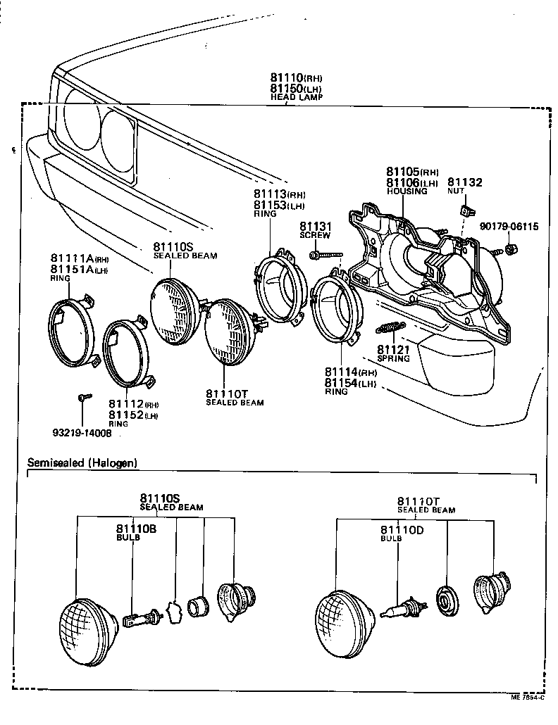 81135-12840 BODY AND REFLECTOR SUB-ASSY, HEADLAMP, RH product image