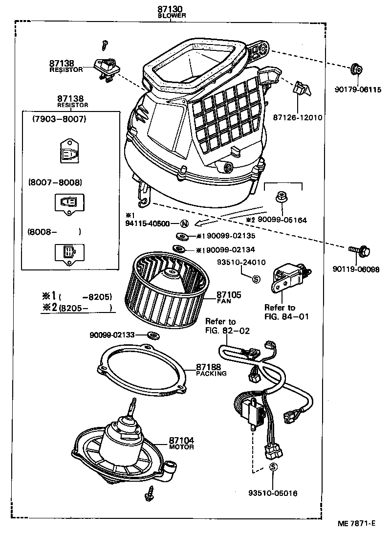87130-12040 BLOWER ASSY, HEATER, FRONT product image