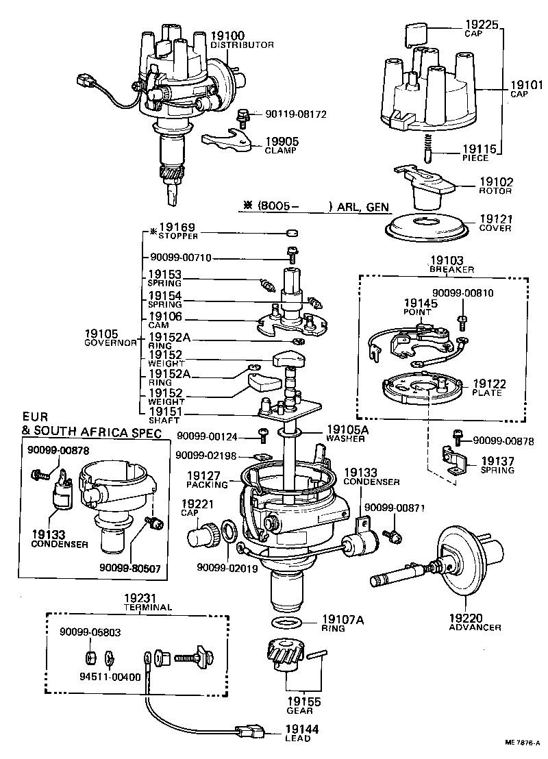 19100-44130 DISTRIBUTOR ASSY product image