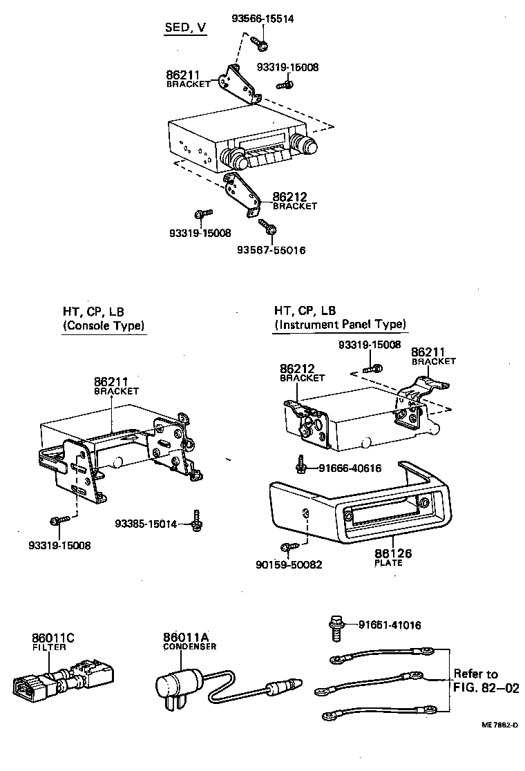 86011-19355 RADIO & SETTING PARTS SET product image