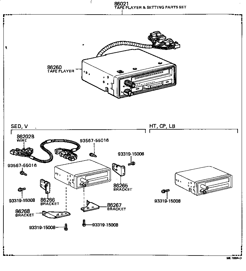 86011-19355 RADIO & SETTING PARTS SET product image