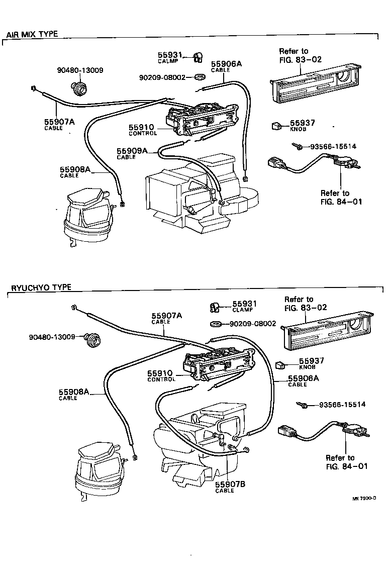 55907-12200 CABLE SUB-ASSY, TEMPERATURE DAMPER CONTROL product image