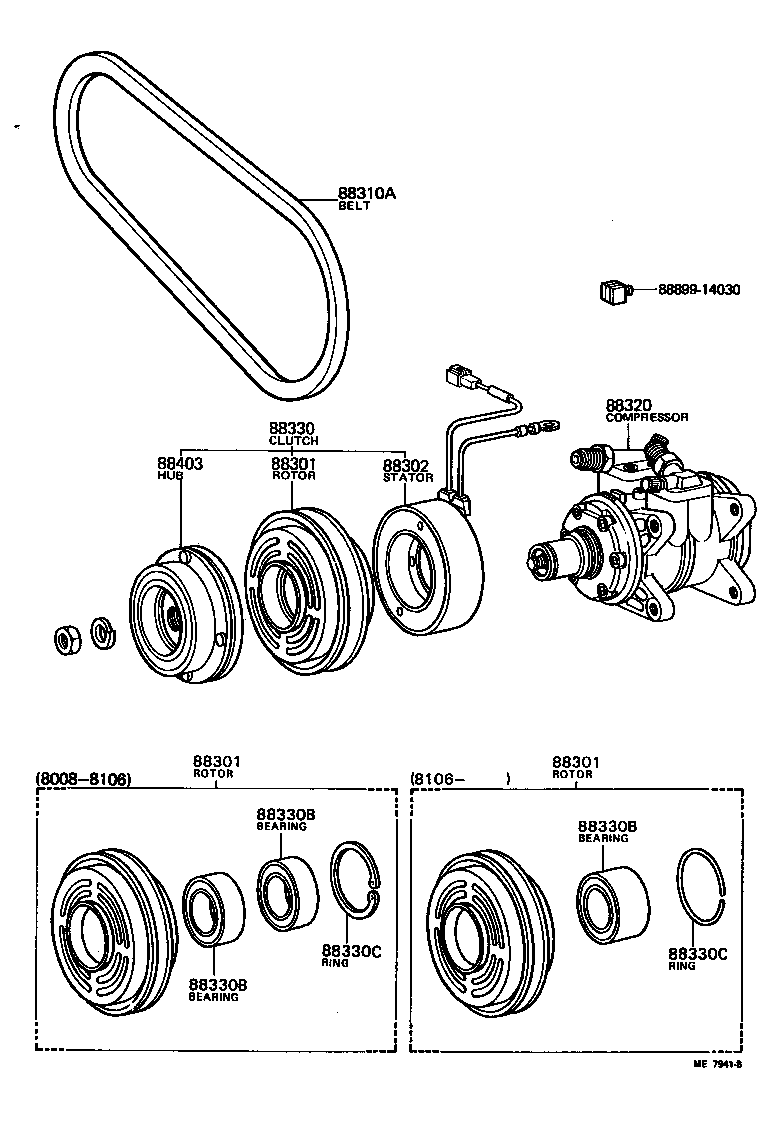 88304-60010 CYLINDER SUB-ASSY, COOLER COMPRESSOR product image