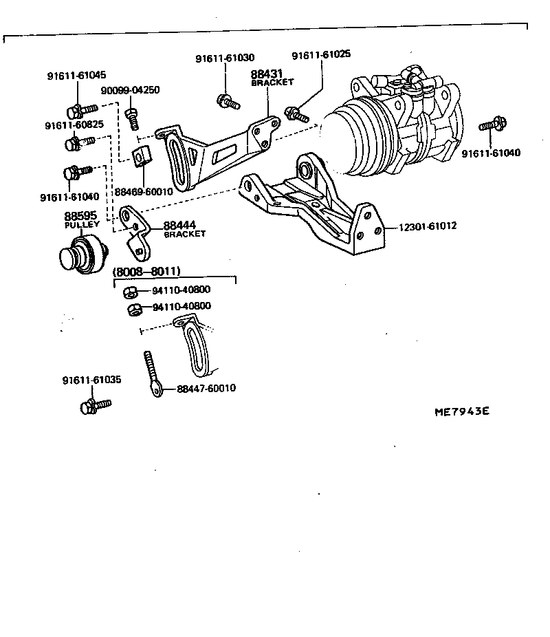 Toyota 04881-30030 GASKET KIT, COOLER COMPRESSOR OVERHAUL