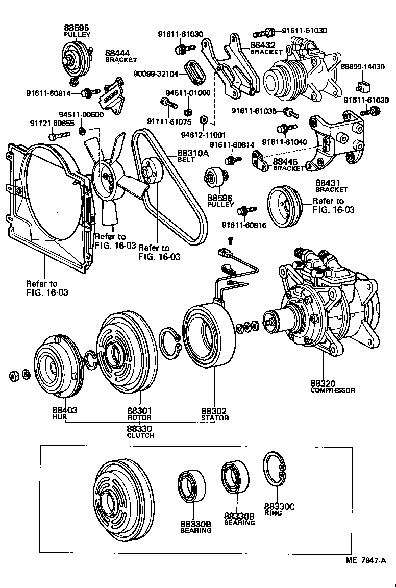 88434-25010 BRACKET, COMPRESSOR MOUNTING, NO.2 product image