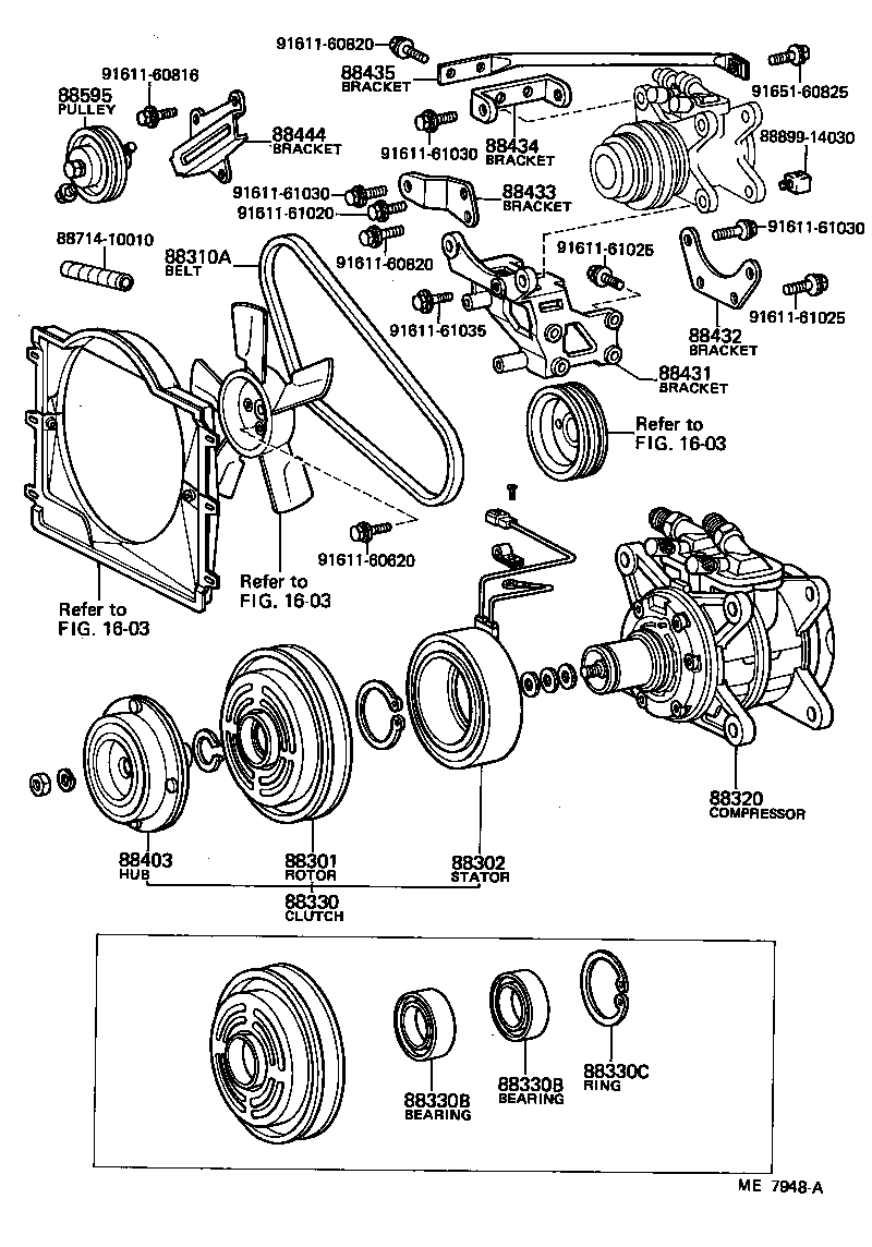 88434-25010 BRACKET, COMPRESSOR MOUNTING, NO.2 product image
