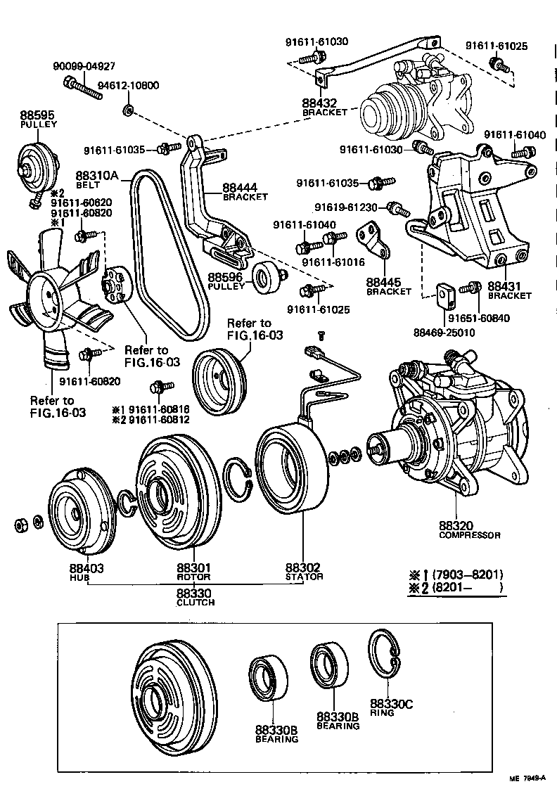 88434-25010 BRACKET, COMPRESSOR MOUNTING, NO.2 product image