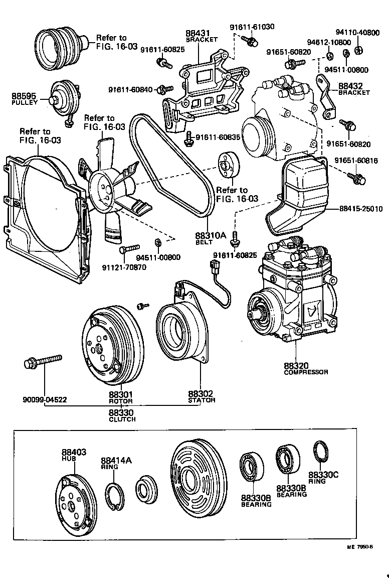 88434-25010 BRACKET, COMPRESSOR MOUNTING, NO.2 product image