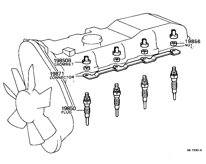 19871-54010 CONNECTOR, GLOW PLUG NO.1 product image