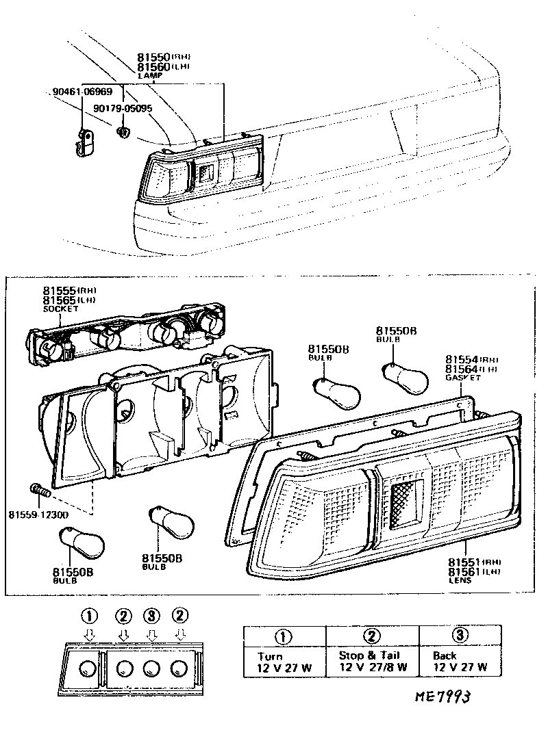 81550-80025 LAMP ASSY, REAR COMBINATION, RH product image
