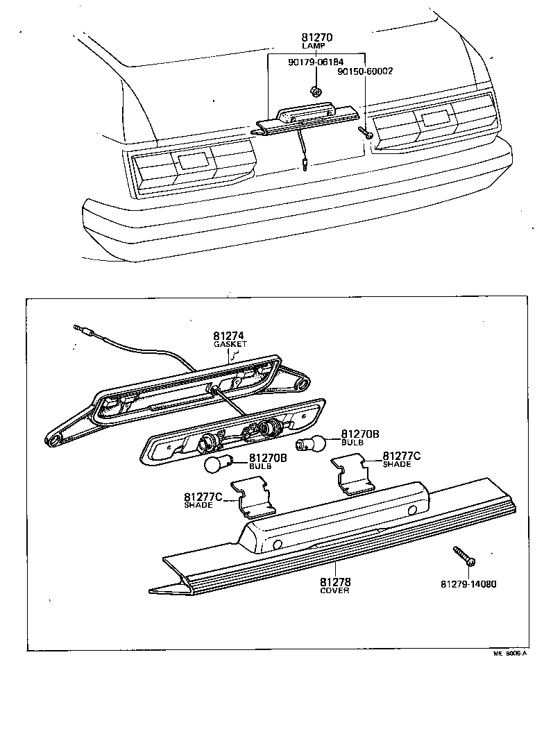 Toyota 81270-19366 LAMP ASSY, LICENSE PLATE
