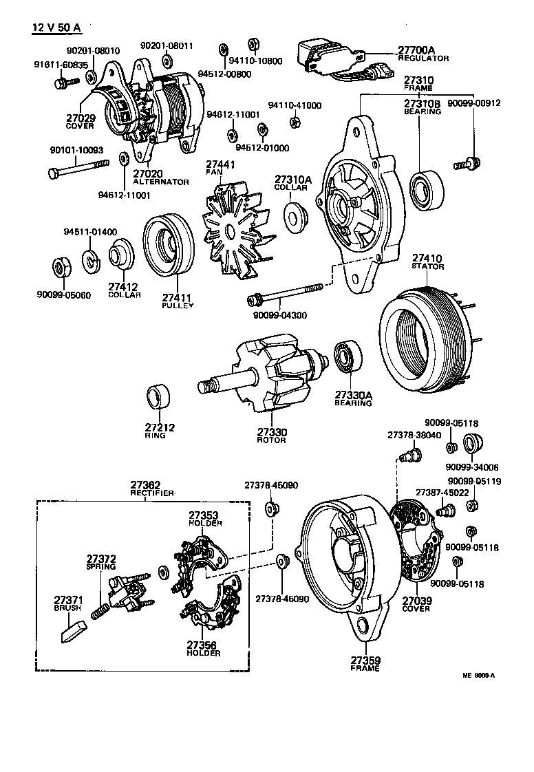 Toyota 27359-15040 FRAME, ALTERNATOR RECTIFIER END