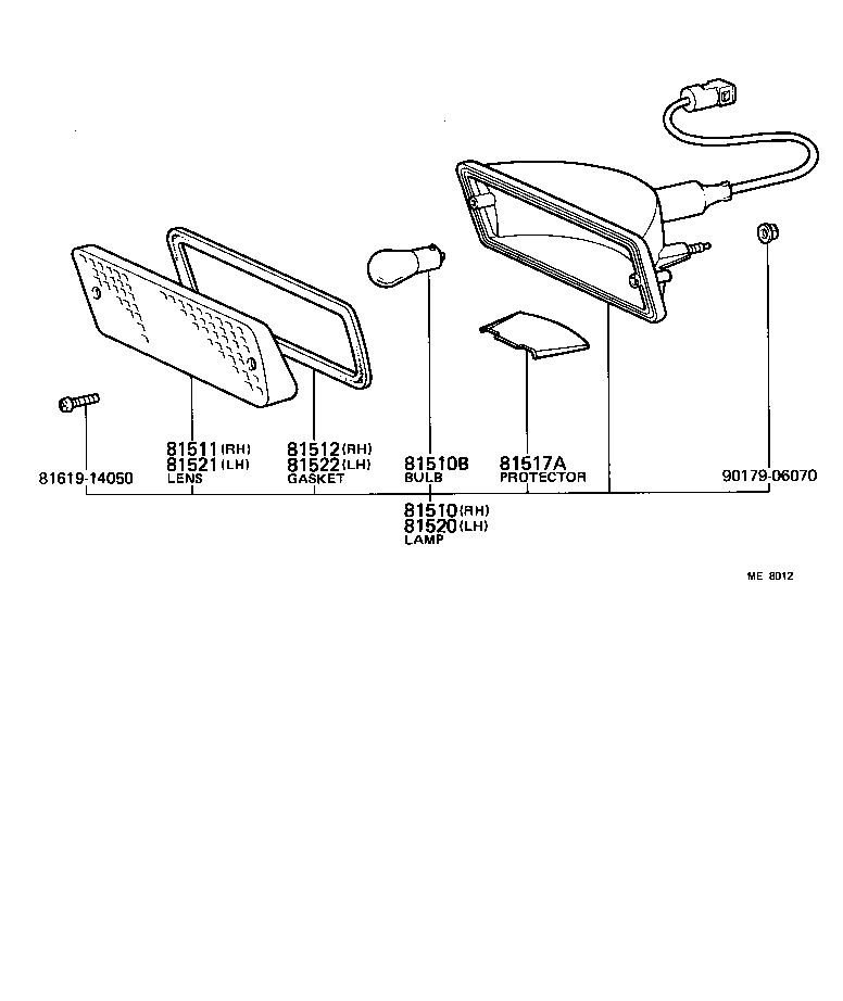 81510-19605 LAMP ASSY, FRONT TURN SIGNAL, RH product image