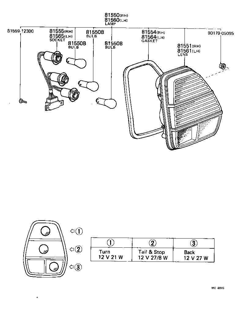 81556-16020 RIM, REAR COMBINATION LAMP, RH product image