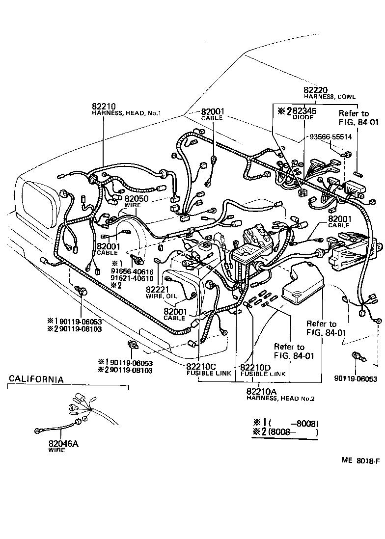 Toyota 82230-16070 HARNESS ASSY, WIRING COWL TO HEADLAMP, NO.1