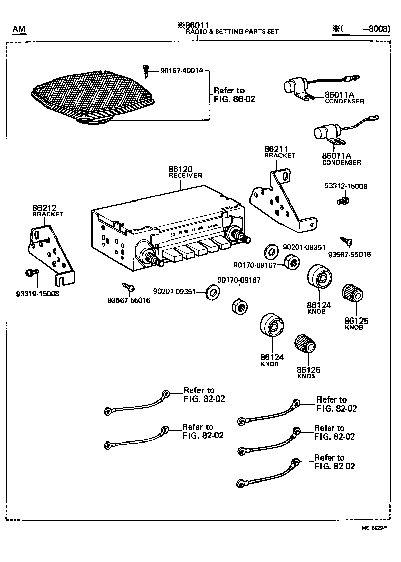 Toyota 86125-14020 KNOB, RADIO RECEIVER SWITCH